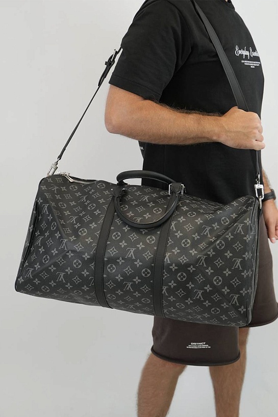 Дорожная сумка Louis Vuitton Keepall Monogram Eclipse 55x30 см