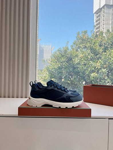 Женские кожаные кроссовки Loro Piana Premium - Blue   