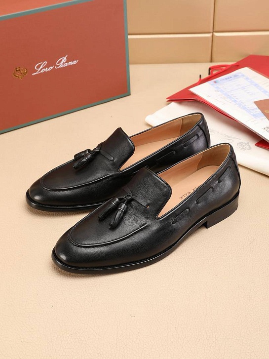 Кожаные лоферы Loro Piana tassel - Black