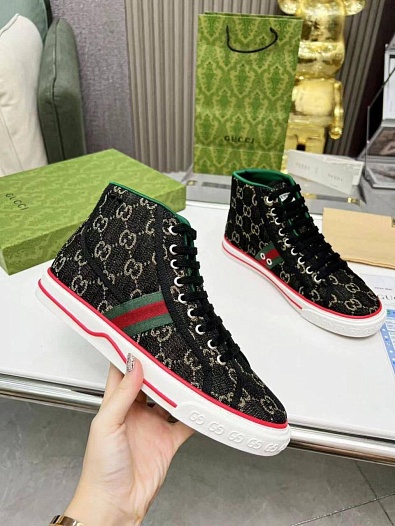 Мужские кроссовки Gucci Tennis 1977 high-top - Black   