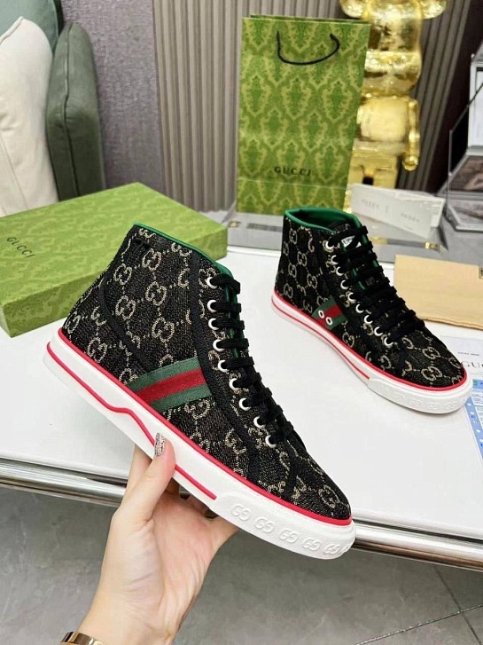 Мужские кроссовки Gucci Tennis 1977 high-top - Black