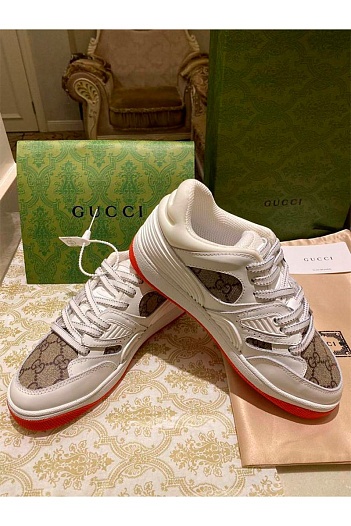 Мужские кожаные кроссовки Gucci   