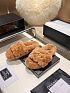 Женские меховые шлёпанцы Chanel Oran premium - Brown