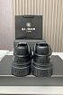Кожаные кроссовки Balmain чёрного цвета