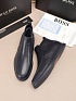 Кожаные лоферы с мехом Hugo Boss high-top - Navy