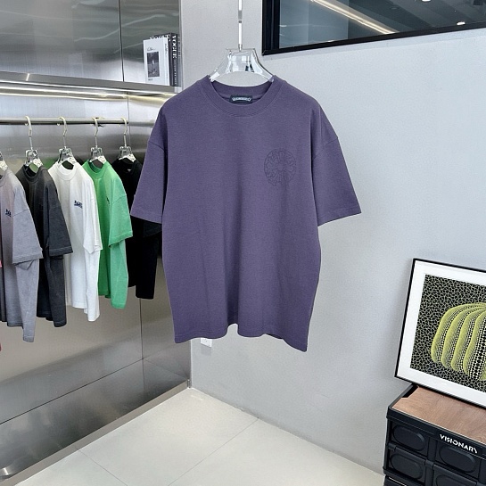 Фиолетовая оверсайз футболка Chrome Hearts Premium