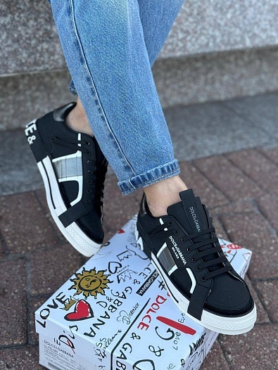 Женские кроссовки Dolce & Gabbana Custom 2.Zero - Black   