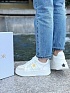 Женские кожаные кроссовки Dior Star - White / Gold