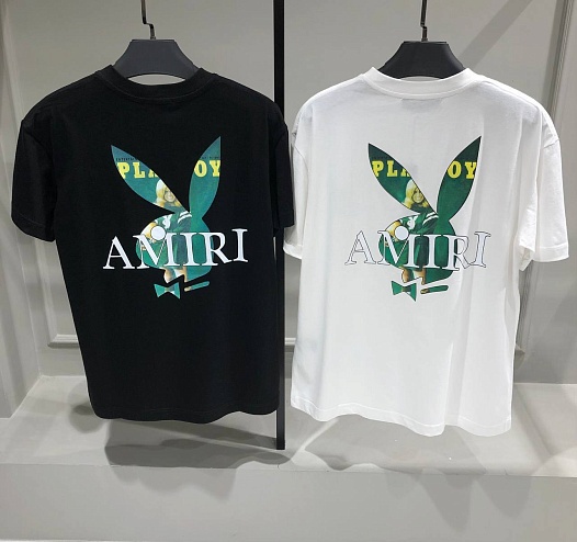 Чёрная оверсайз футболка Amiri Playboy Bunny   