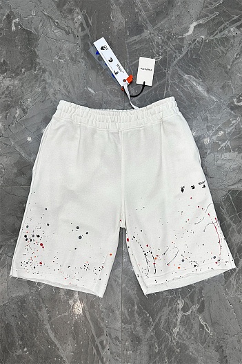 Мужские белые шорты Off-White paint-splatter   