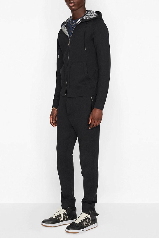 Чёрный мужской костюм Dior Oblique logo-embroidered