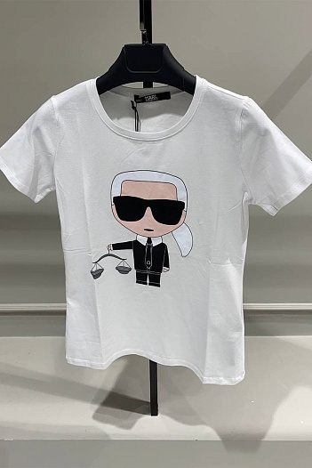 Женская белая футболка Karl Lagerfeld "Libra"   
