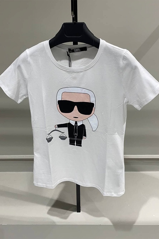 Женская белая футболка Karl Lagerfeld "Libra"