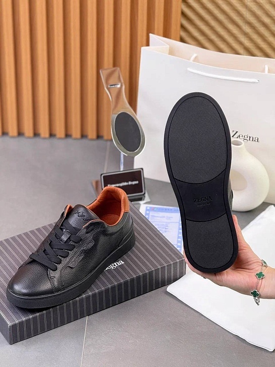 Мужские кожаные кроссовки Ermenegildo Zegna