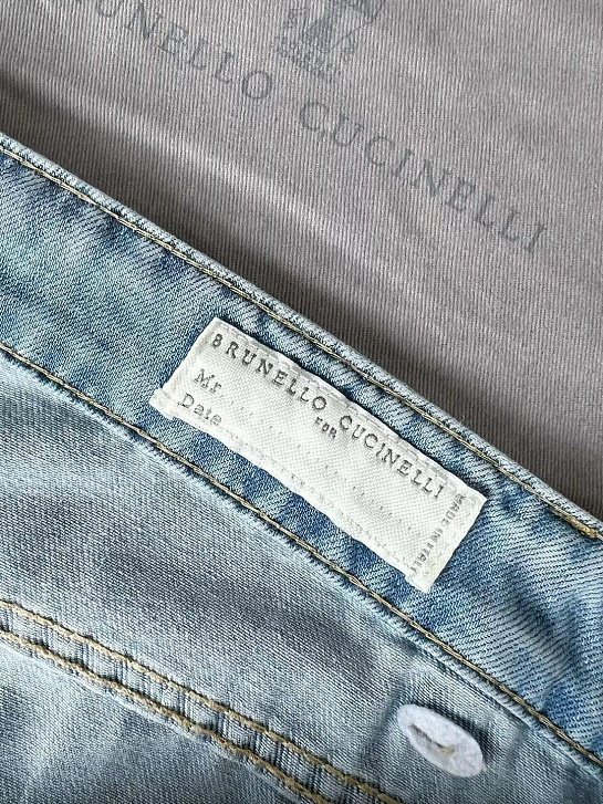 Мужские облегчённые джинсы Brunello Cucinelli Premium Traditional Fit - Blue