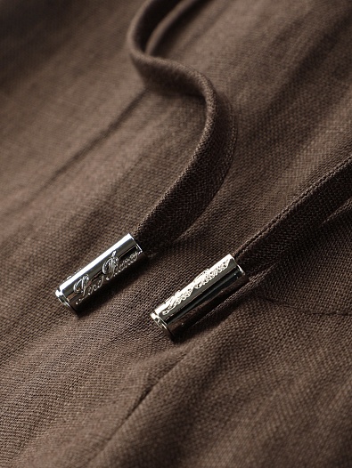 Льняной костюм коричневого цвета Loro Piana premium   