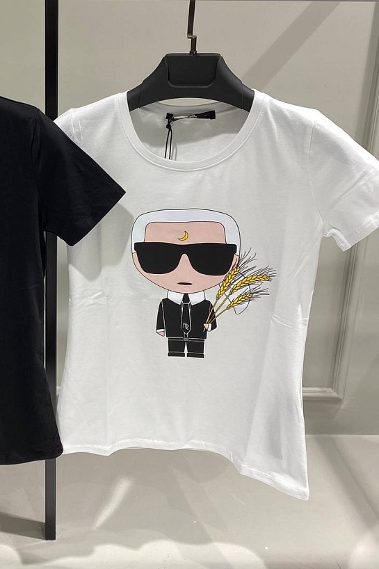 Женская белая футболка Karl Lagerfeld "Virgo"