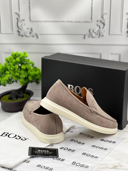 Мужские замшевые лоферы Hugo Boss Randy - Beige