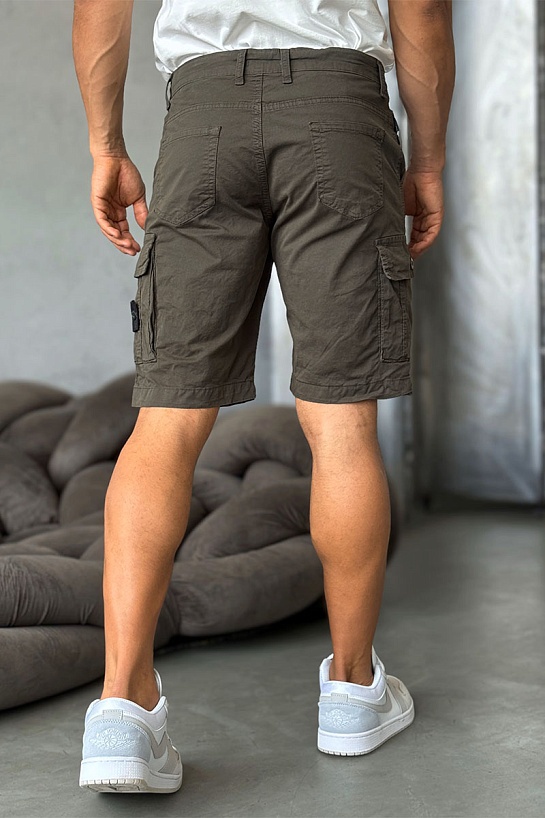 Зелёные шорты Stone Island cargo compass-patch