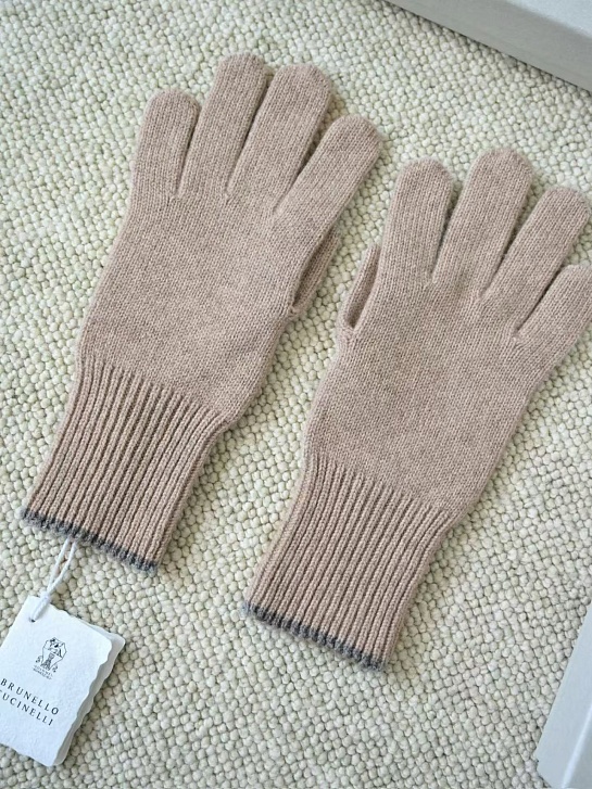 Кашемировые перчатки Brunello Cucinelli premium - Beige