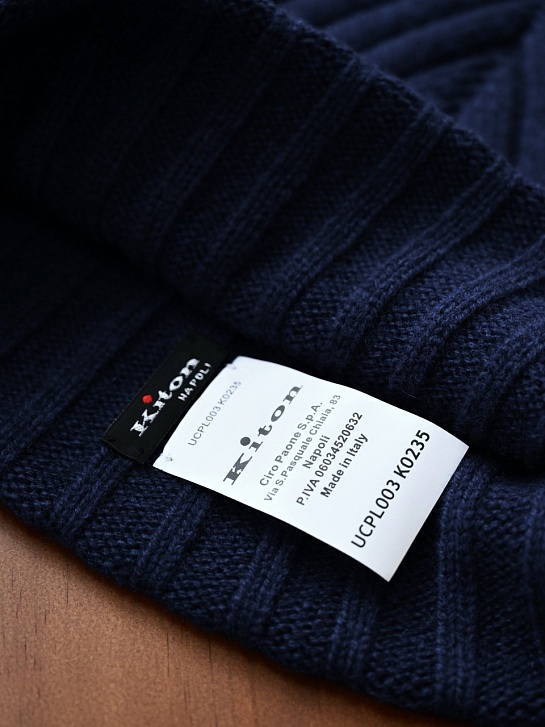 Кашемировая шапка Kiton premium - Dark Blue