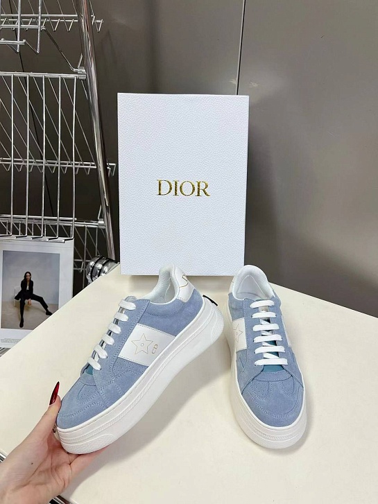 Женские комбинированные кроссовки  Dior Stars - Blue