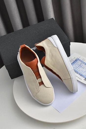 Бежевые кроссовки Ermenegildo Zegna Triple Stitch Canvas   