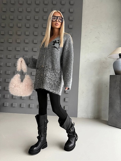 Женский удлинённый кардиган Chrome Hearts Premium   