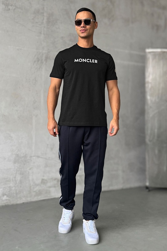 Мужская футболка Moncler logo-patch - Black