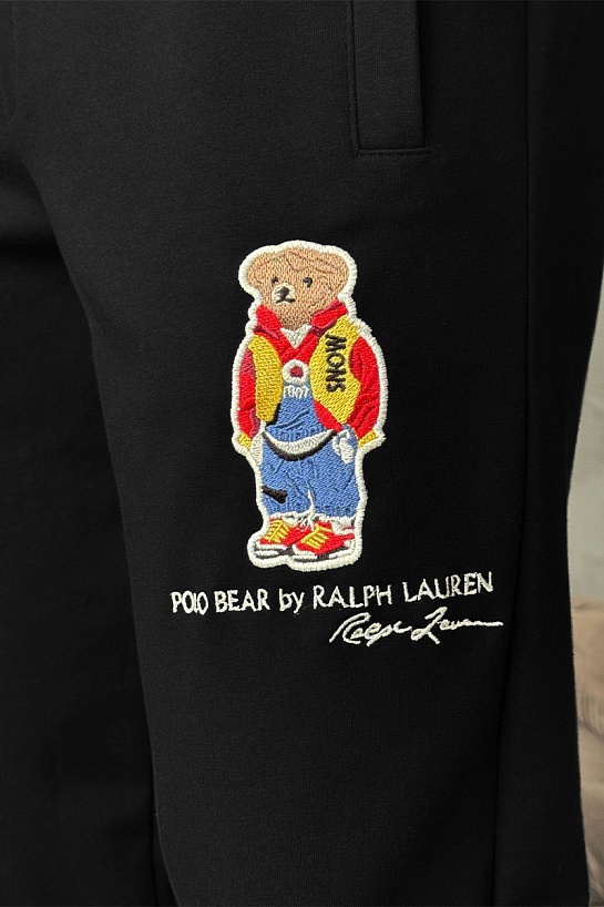 Чёрные спортивные штаны Polo Ralph Lauren "Bear"