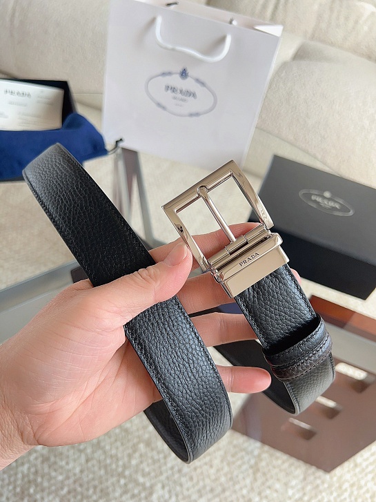Двусторонний кожаный ремень Prada premium