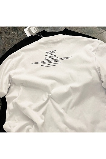Белая оверсайз футболка Balenciaga Couture print   