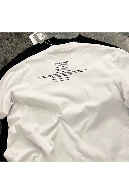 Белая оверсайз футболка Balenciaga Couture print