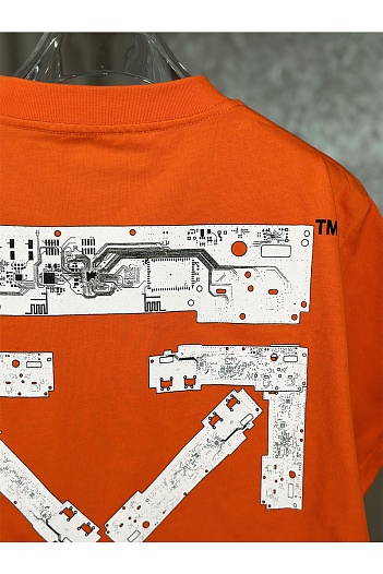 Оранжевая футболка Off-White teenage engineering   
