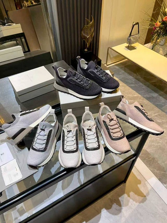 Женские текстильные кроссовки Brunello Cucinelli premium