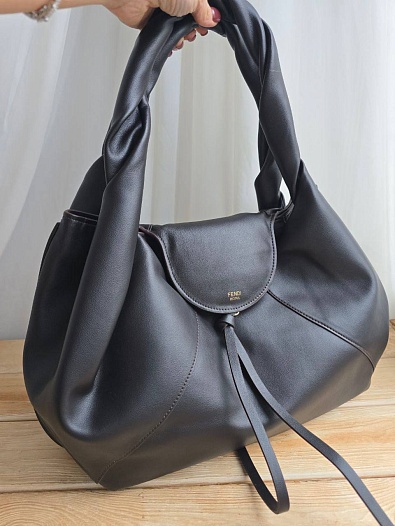 Кожаная сумка Fendi Spy - Black 38x29 см   