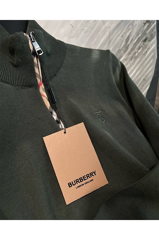 Мужской джемпер Burberry Zip Neck - Green