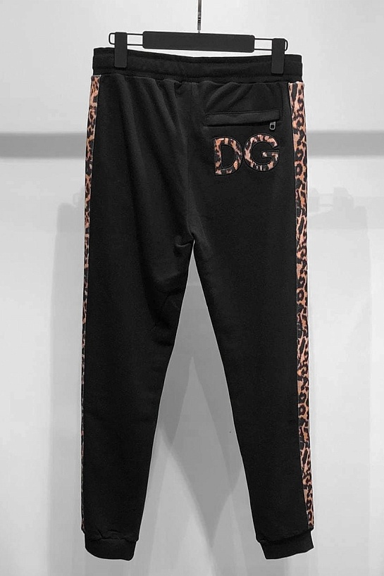 Мужские чёрные штаны Dolce&Gabbana "Leopard"