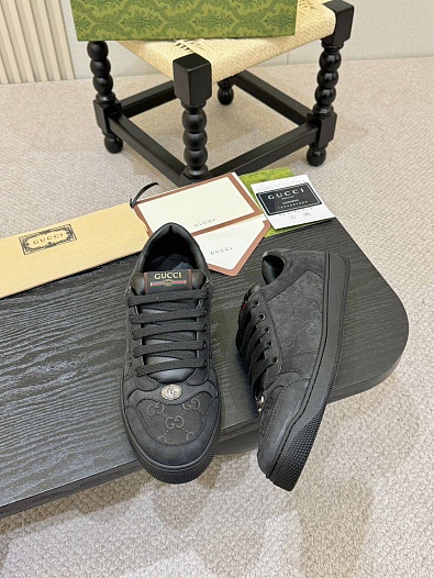 Кожаные кроссовки Gucci GG Screener - Black   