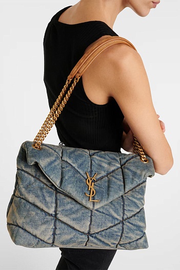 Сумка Yves Saint Laurent Puff 35x24 см - Blue   