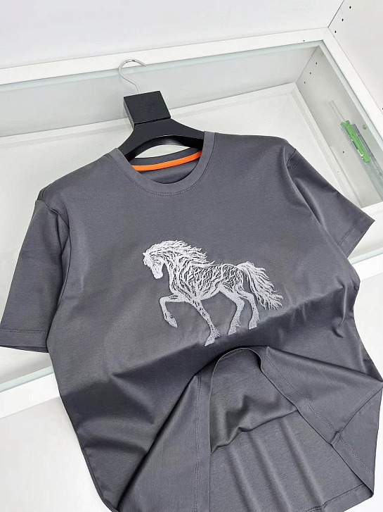 Мужская футболка Hermes horse logo - Grey