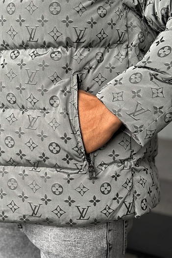 Мужская серая куртка Louis Vuitton monogram all-over   