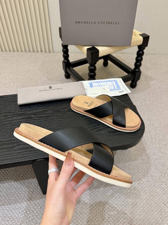 Кожаные шлёпанцы Brunello Cucinelli Crossover