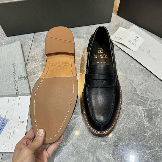 Мужские кожаные лоферы Brunello Cucinelli Premium