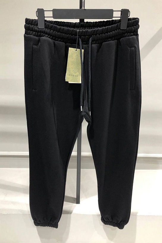 Чёрные мужские штаны Gucci Mirror-print
