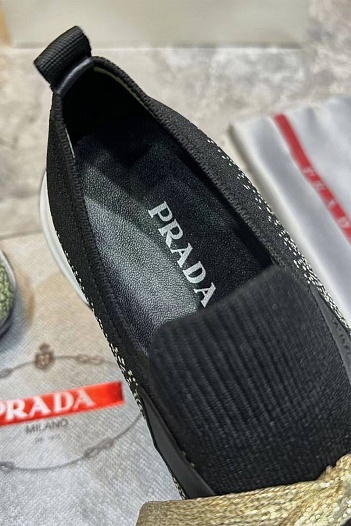 Мужские текстильные кроссовки Prada   