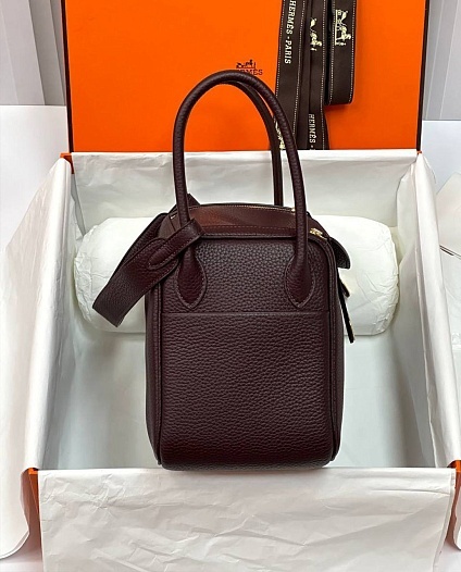 Женская кожаная сумка Hermes Lindy Premium 26x18x13 см - Burgundy   
