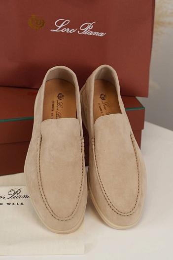 Мужские замшевые лоферы Loro Piana Summer Walk   