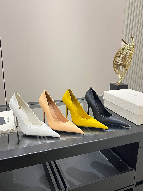 Женские кожаные туфли на каблуке Yves Saint Laurent premium