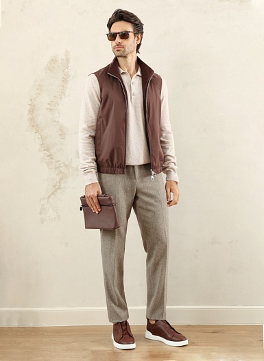 Мужские бежевые брюки Kiton premium   